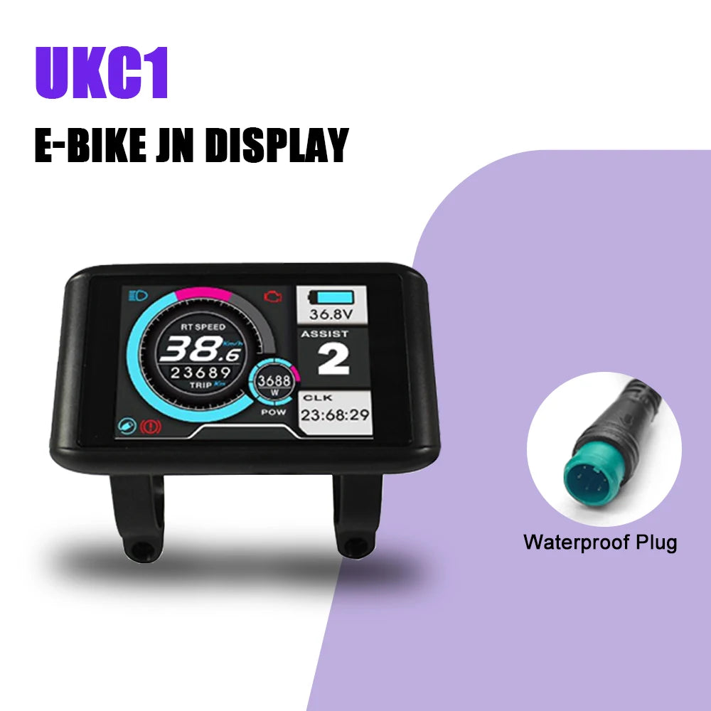 Electric Bike LCD Display UKC1/UKC1+ Color Display 24V36V48V52V60V72V Use for UART2 Protocol Controller